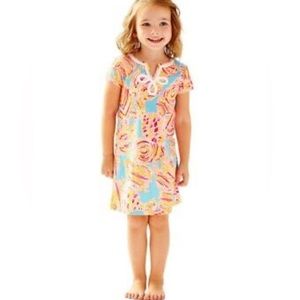 Lilly Pulitzer Girls Multicolor Swim Coverup Dress - Pink, Blue, Yellow